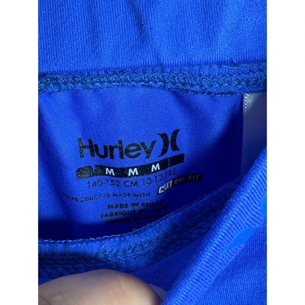 Hurley Girls Nike Dri-FIT Blue Polka Dot Active Leggings Size M 10-12